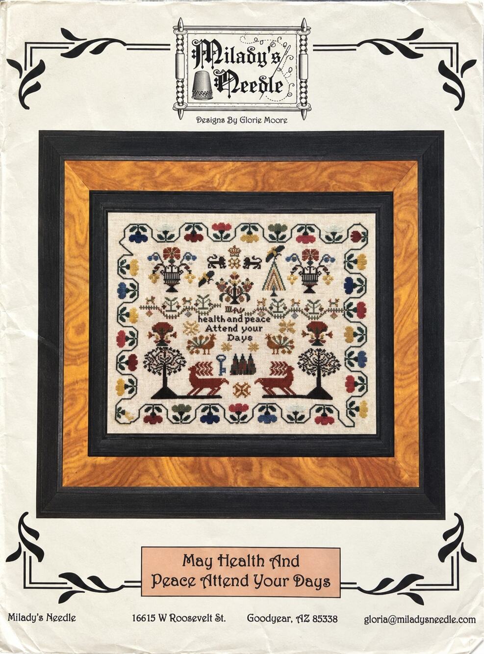 Milady's Needle Health & Peace Attend Your Days Primitive Cross Stitch Pattern